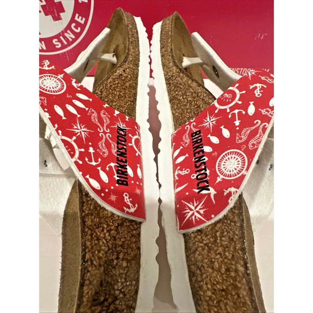 Birkenstock Kids EU 30 US K12 Gizeh Sandals Nautical Print Red ***NO BOX***‎